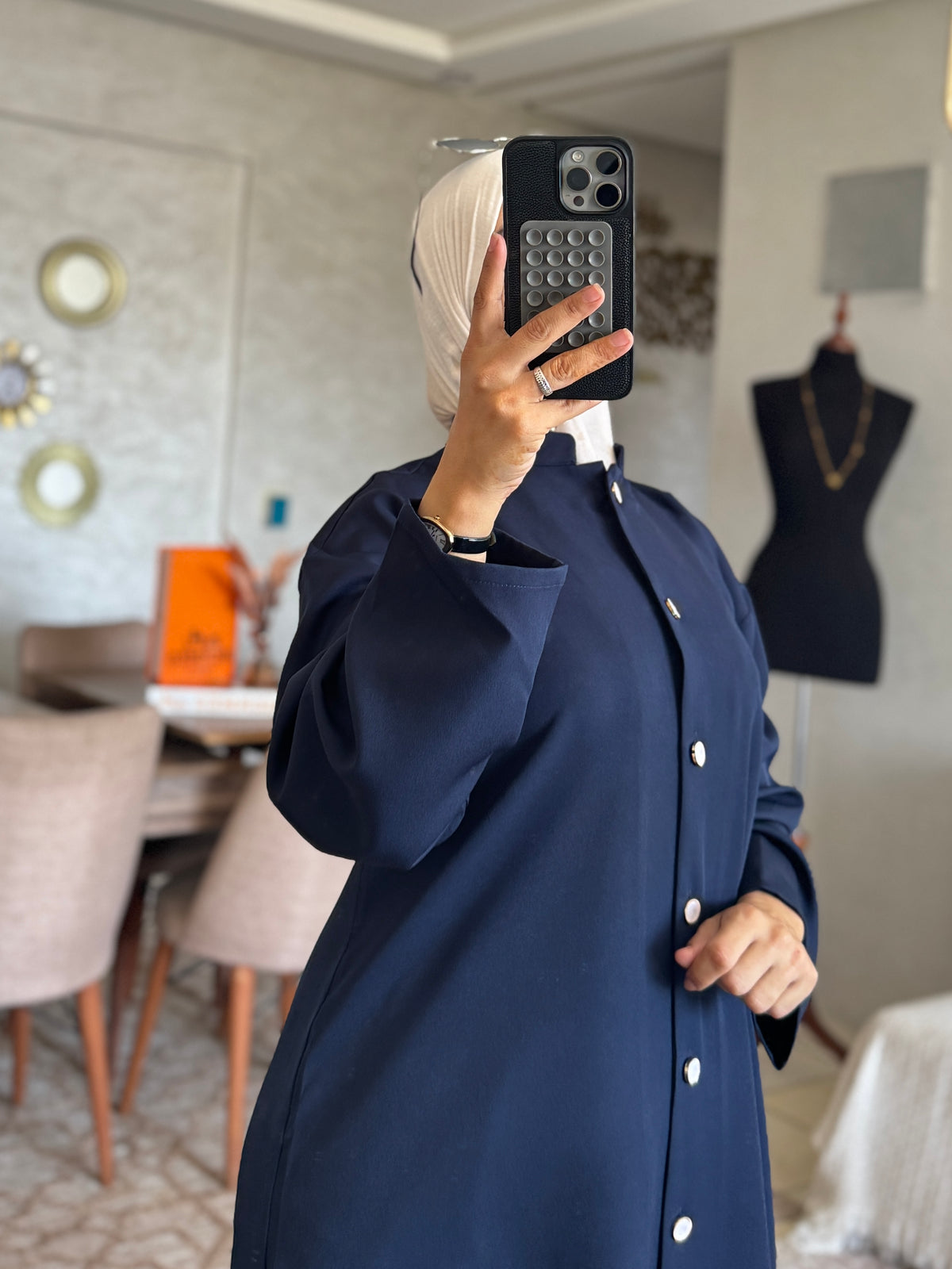 Ensemble femme à tunique longue boutonnée et pantalon ample — Bordeaux