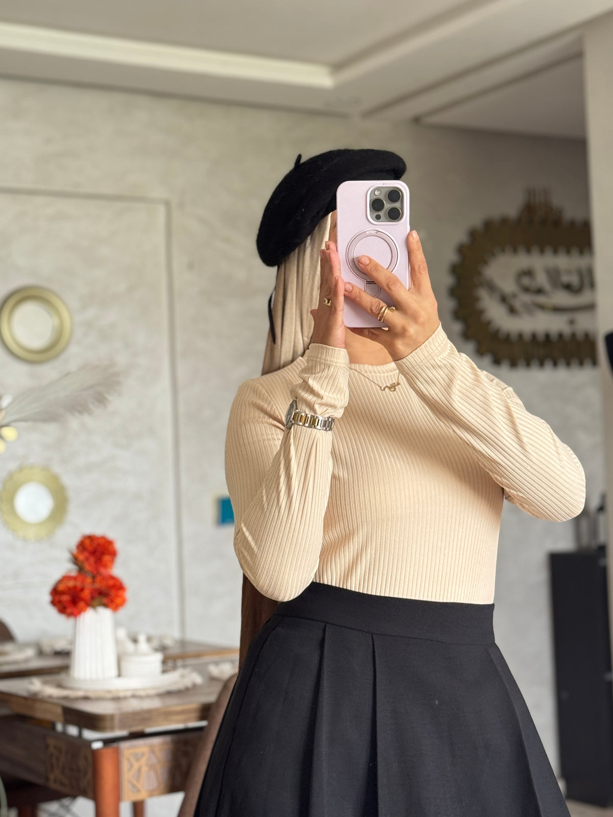 Lot de trois pulls femme beige noir et blanc — Multicolore