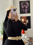 Lot de trois pulls femme beige noir et blanc — 