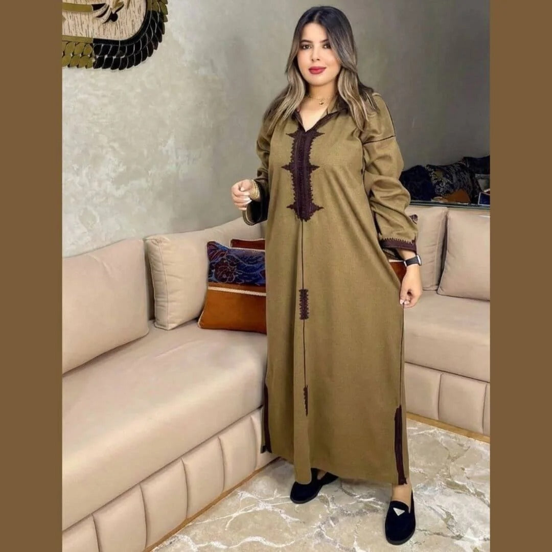 Djellaba d’hiver en tissu Diakona – Coupe makhzenia – Vue 4