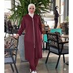 Ensemble femme en molleton avec tunique longue à capuche – Vue 1