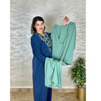 Ensemble djellaba et qamis à broderie rbatie – Vue 4