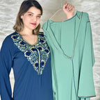 Ensemble djellaba et qamis à broderie rbatie – Vue 3