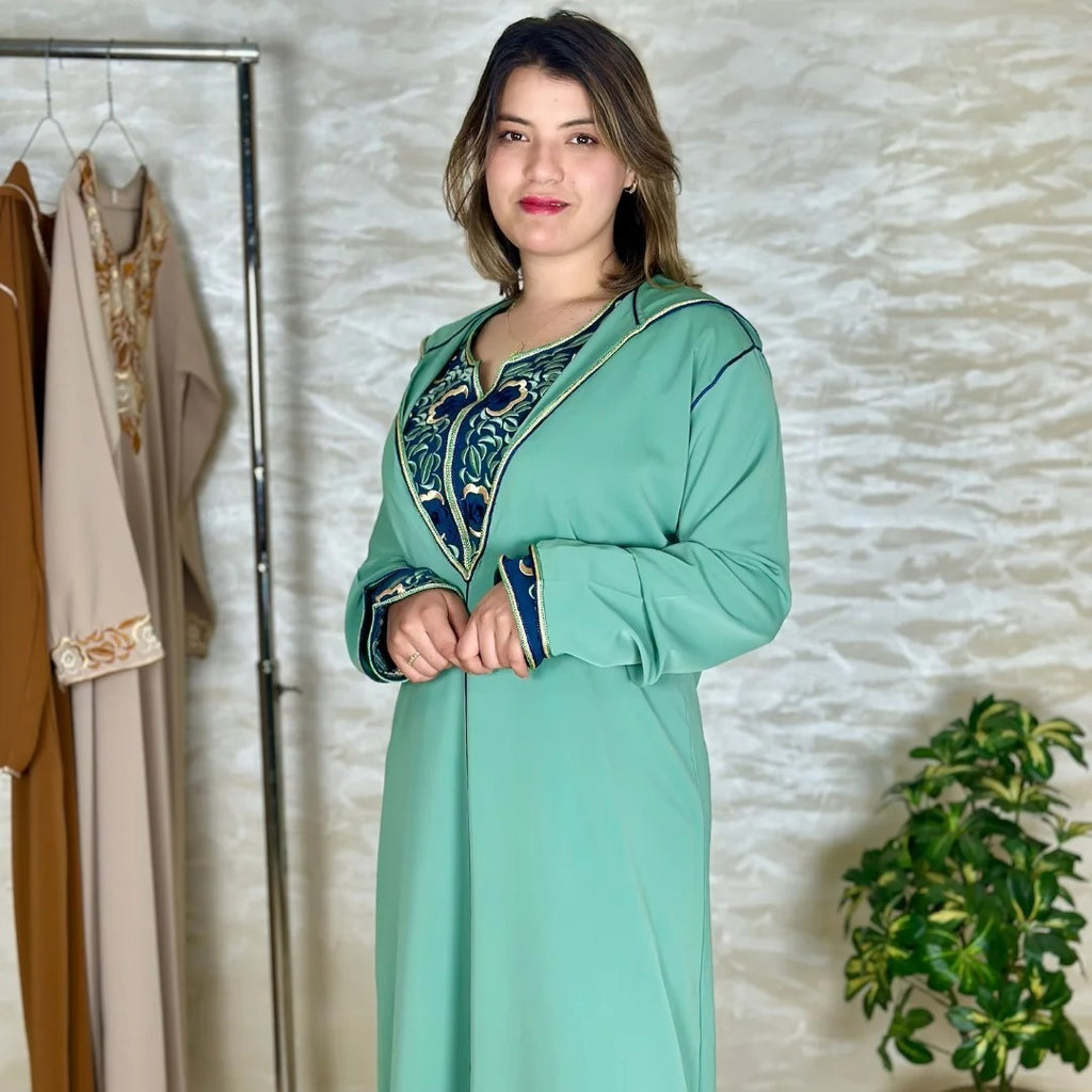 Ensemble djellaba et qamis à broderie rbatie – Vue 2