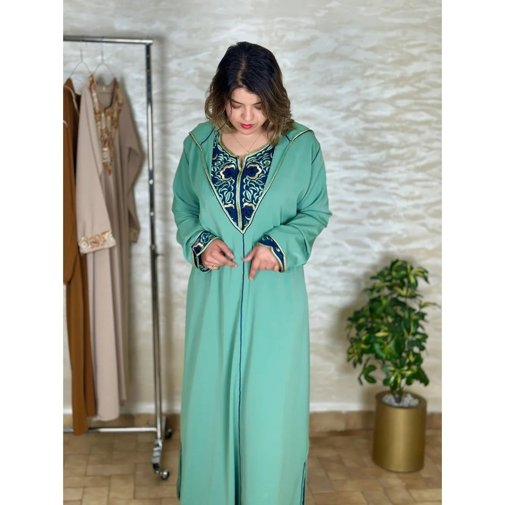 Ensemble djellaba et qamis à broderie rbatie – Vue 5