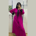 Djellaba en crêpe Rosa à broderie maâlem – Vue 4