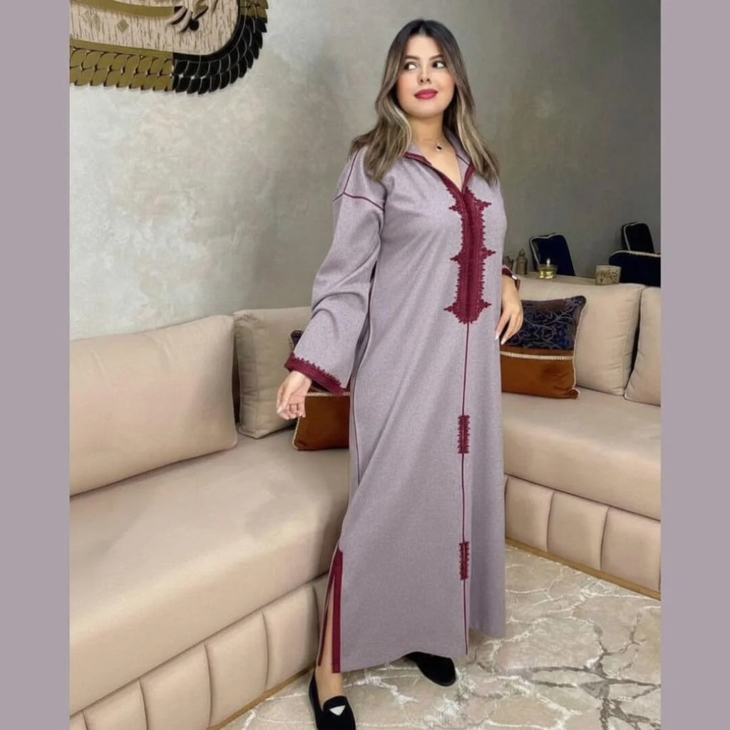 Djellaba d’hiver en tissu Diakona – Coupe makhzenia – Vue 9