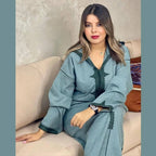 Djellaba d’hiver en tissu Diakona – Coupe makhzenia – Vue 13
