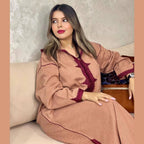 Djellaba d’hiver en tissu Diakona – Coupe makhzenia – Vue 11