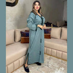 Djellaba d’hiver en tissu Diakona – Coupe makhzenia – Vue 12