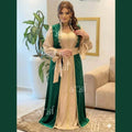 Caftan Hmaoui deux pièces avec cape Mobra et ceinture – Vue 1