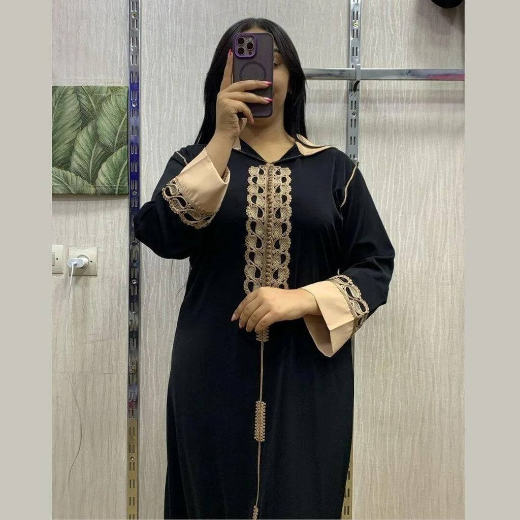Djellaba en crêpe Rosa à broderie maâlem – Vue 7