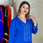 Djellaba Hmaouia en crêpe Rosa à broderie ton sur ton – Modèle 1 – Vue 8