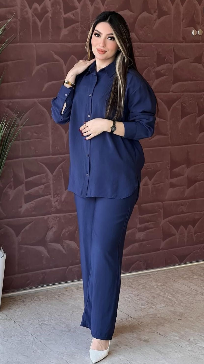Ensemble femme deux pièces en crêpe froissé – Vue 2