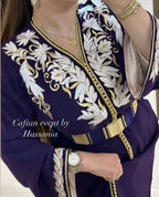 Caftan en crêpe Rosa à broderies rbaties florales – Vue 5