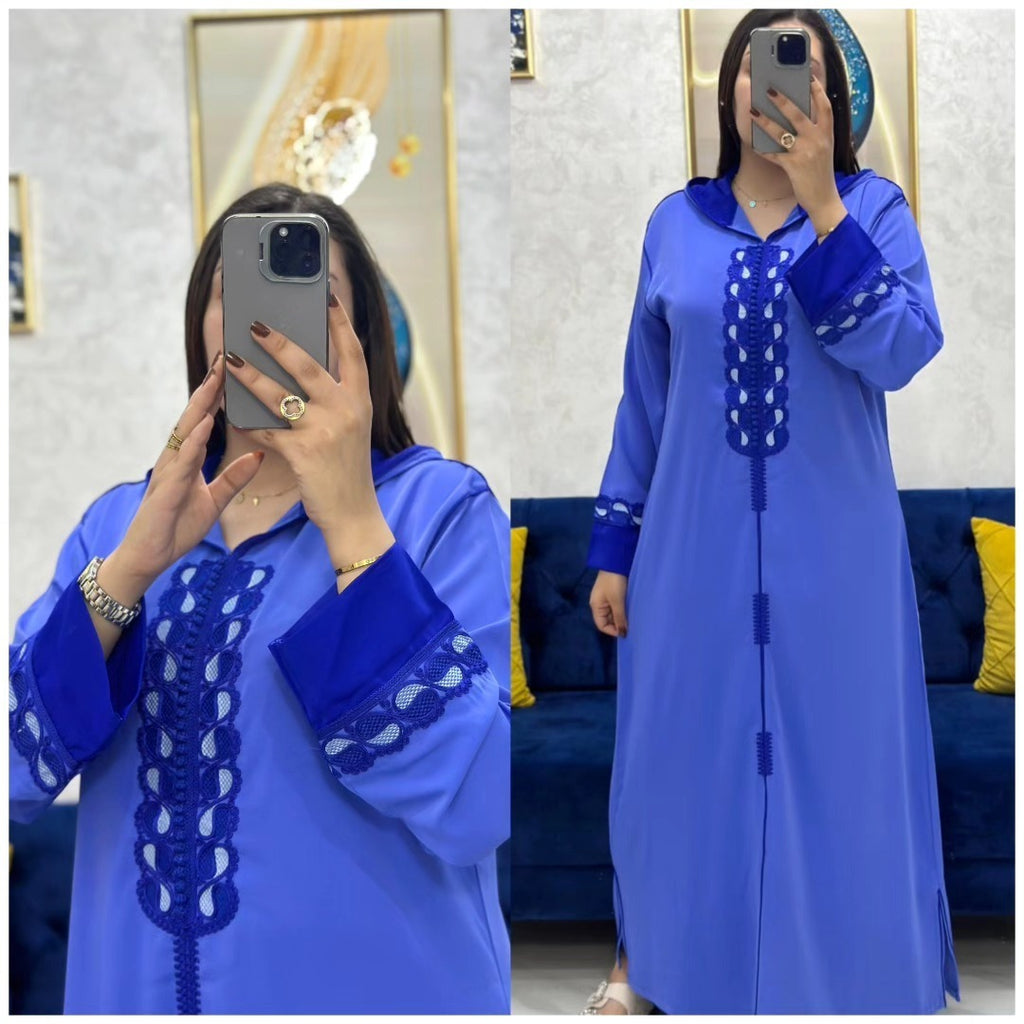 Djellaba en crêpe Rosa à broderie maâlem – Vue 11