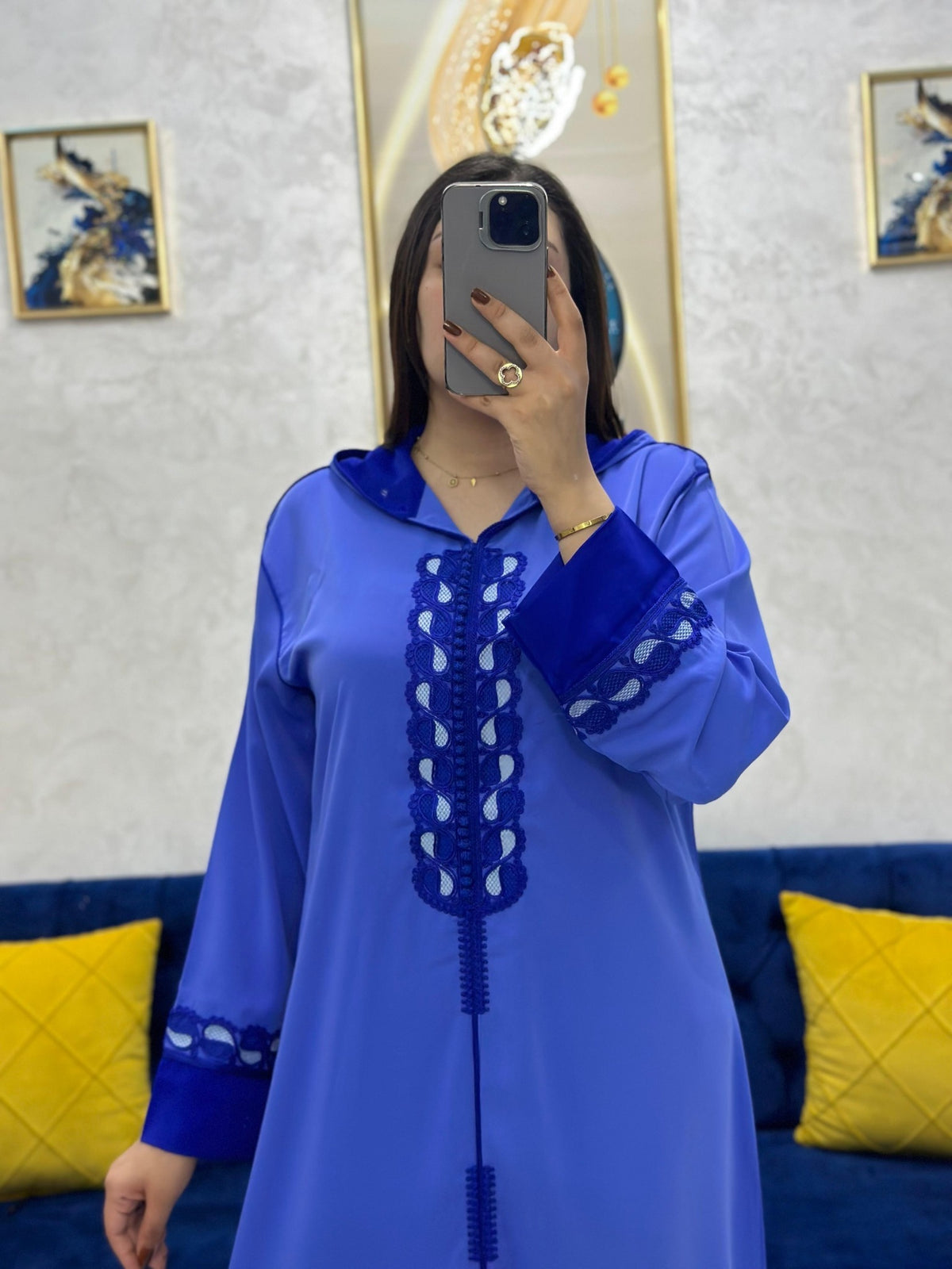Djellaba en crêpe Rosa à broderie maâlem – Vue 14