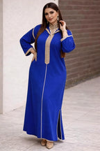 Ensemble djellaba et caftan brodés en crêpe et mousseline – Vue 14