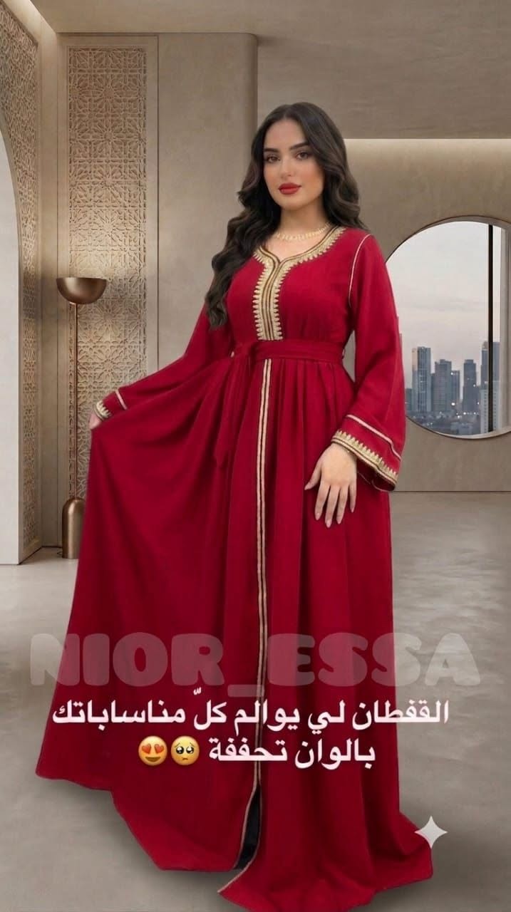 Caftan en crêpe de soie avec ceinture – Finitions élégantes – Vue 4