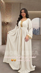 Caftan en crêpe de soie avec ceinture – Finitions élégantes – Vue 7