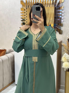 Caftan en crêpe de soie avec ceinture – Finitions élégantes – Vue 11