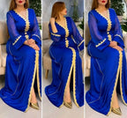 Caftan en crêpe de soie avec ceinture – Modèle 4 fils – Vue 2