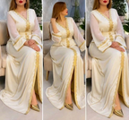 Caftan en crêpe de soie avec ceinture – Modèle 4 fils – Vue 4