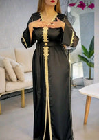Caftan en crêpe de soie avec ceinture – Modèle 4 fils – Vue 10