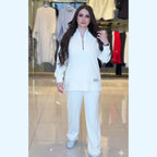 Ensemble femme en molleton avec tunique zippée et pantalon large – Vue 5