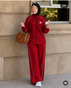 Ensemble femme en molleton à bandes et pantalon large – Vue 5