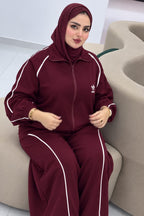 Ensemble femme en molleton à bandes et pantalon large – Vue 10