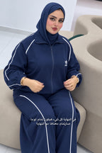 Ensemble femme en molleton à bandes et pantalon large – Vue 11