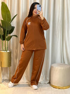Ensemble femme en molleton à bandes et pantalon large – Vue 13