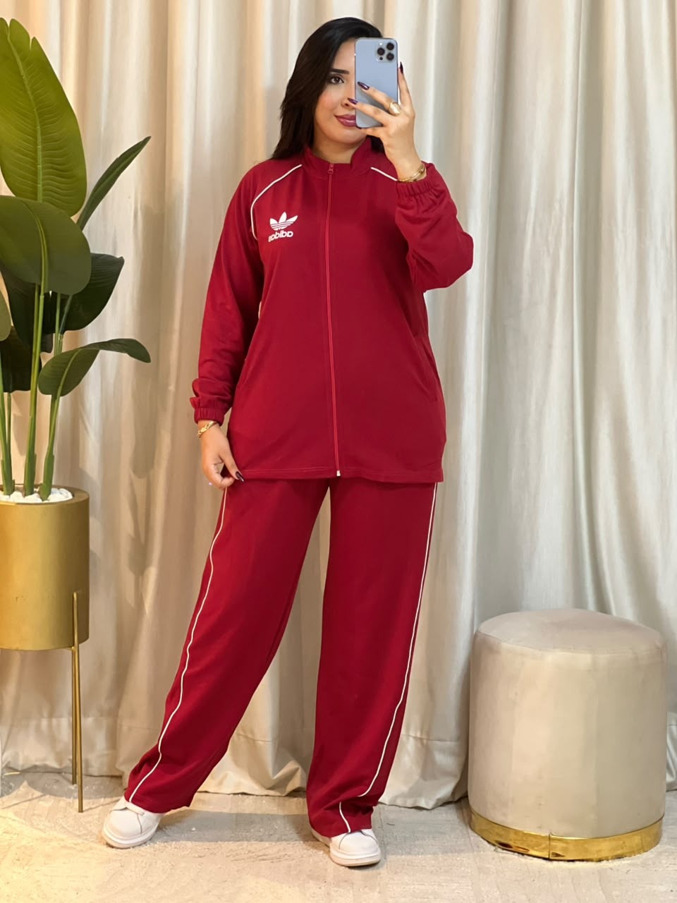 Ensemble femme en molleton à bandes et pantalon large – Vue 22
