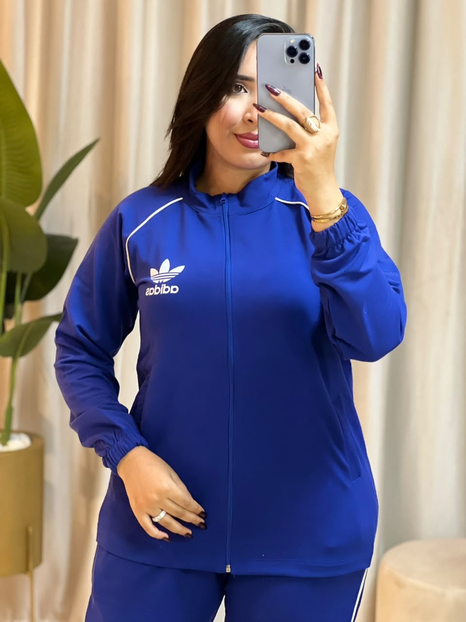 Ensemble femme en molleton à bandes et pantalon large – Vue 18