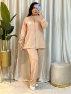 Ensemble femme en molleton à bandes et pantalon large – Vue 17