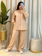 Ensemble femme en molleton à bandes et pantalon large – Vue 16