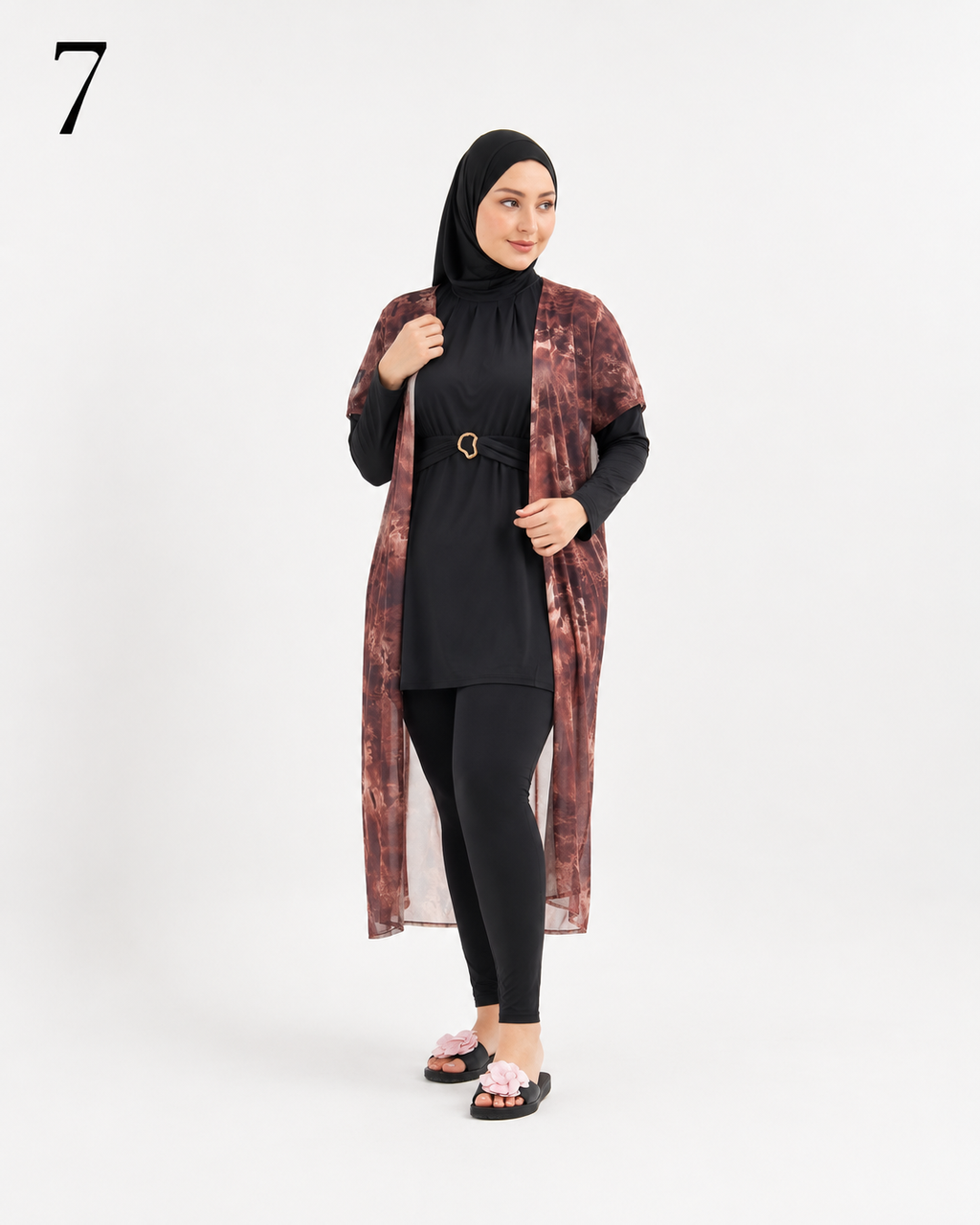 Burkini Long 4 Pièces Femme – Maillot de Bain Hijab Modeste, Élégant et Couvrant