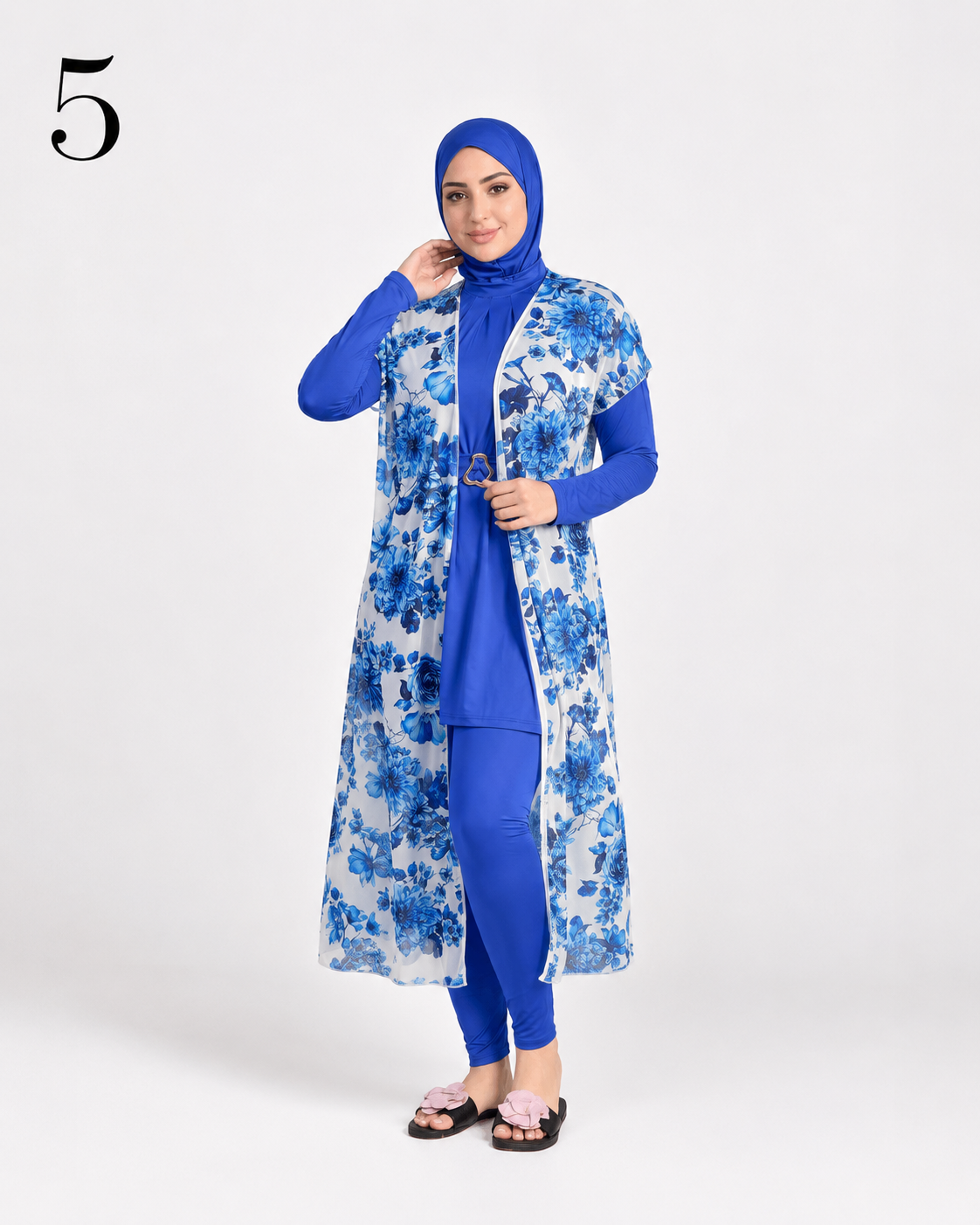 Burkini Long 4 Pièces Femme – Maillot de Bain Hijab Modeste, Élégant et Couvrant