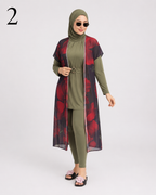 Burkini Long 4 Pièces Femme – Maillot de Bain Hijab Modeste, Élégant et Couvrant