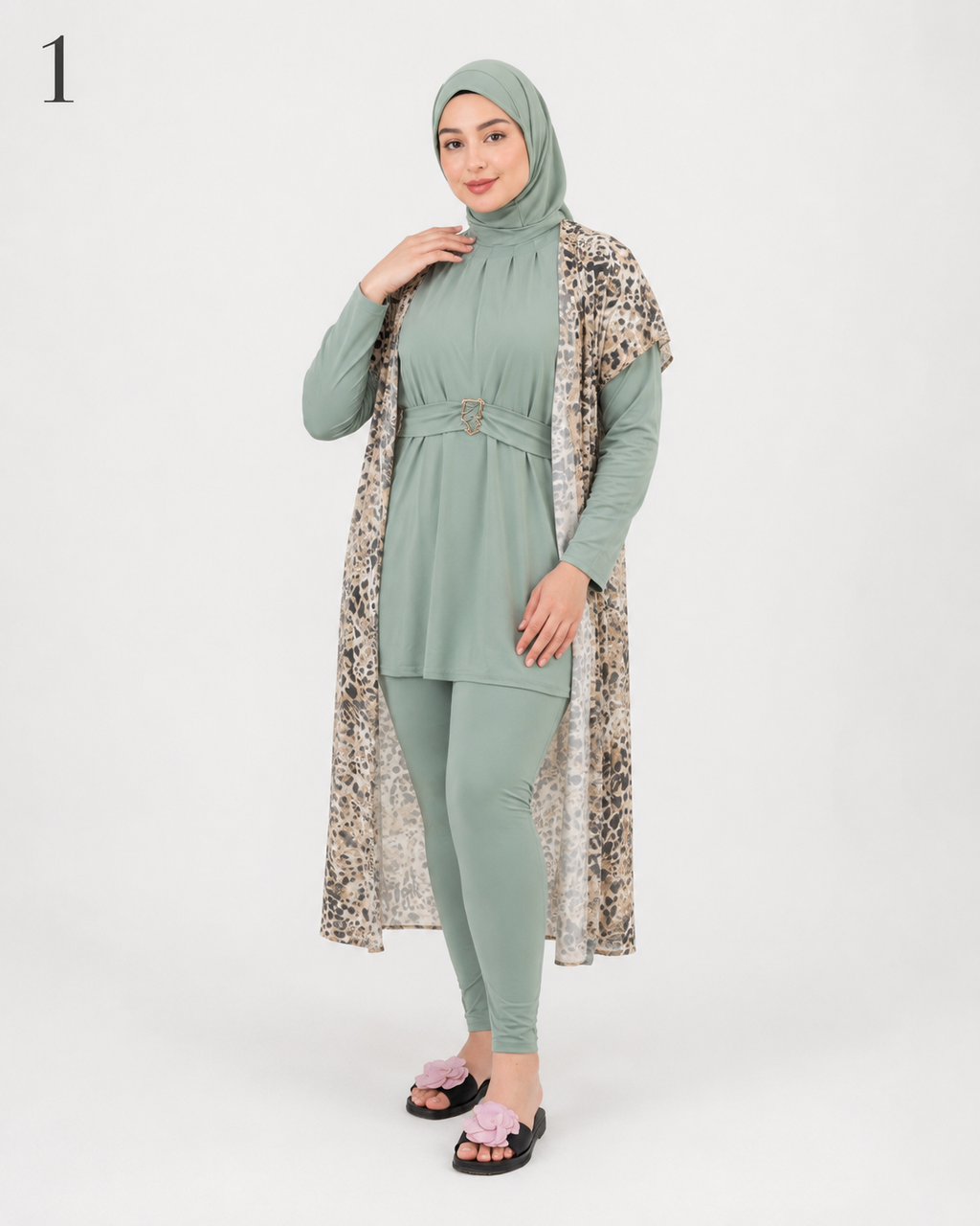 Burkini Long 4 Pièces Femme – Maillot de Bain Hijab Modeste, Élégant et Couvrant