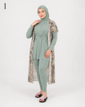 Burkini Long 4 Pièces Femme – Maillot de Bain Hijab Modeste, Élégant et Couvrant