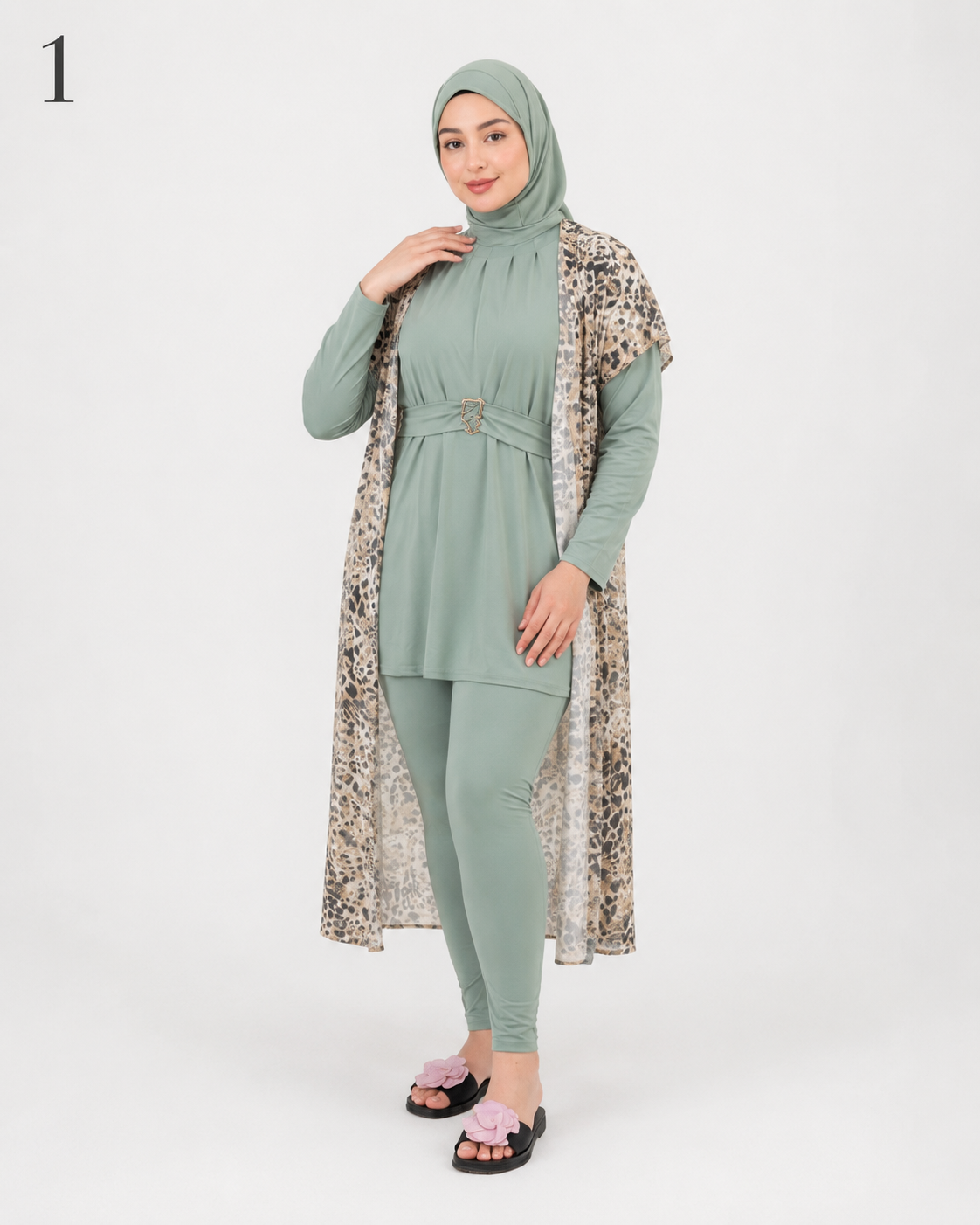 Burkini Long 4 Pièces Femme – Maillot de Bain Hijab Modeste, Élégant et Couvrant