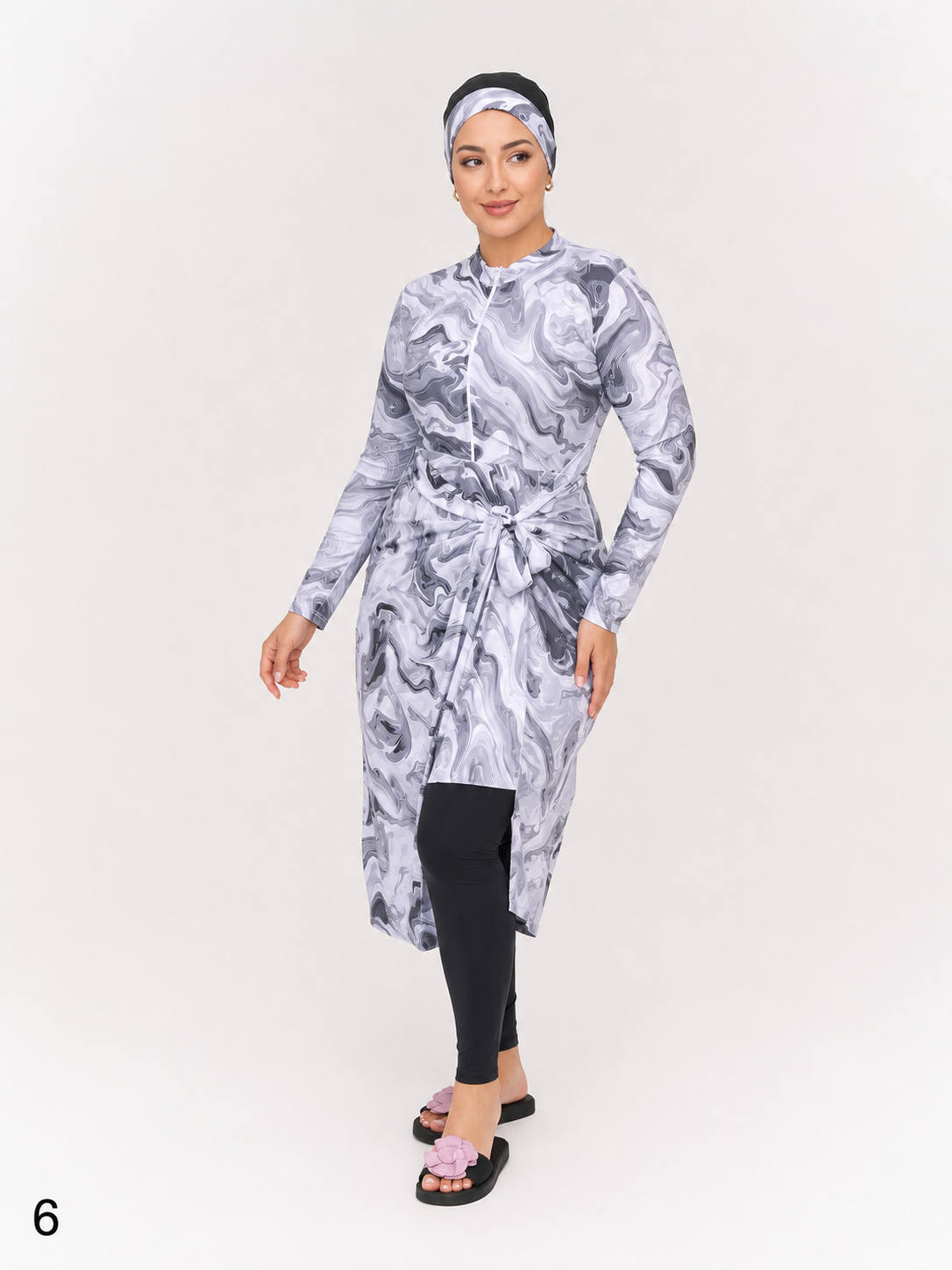 Burkini Femme 4 Pièces Modeste – Maillot de Bain Hijab Élégant avec Cache-Maillot, Pantalon, Haut & Bonnet
