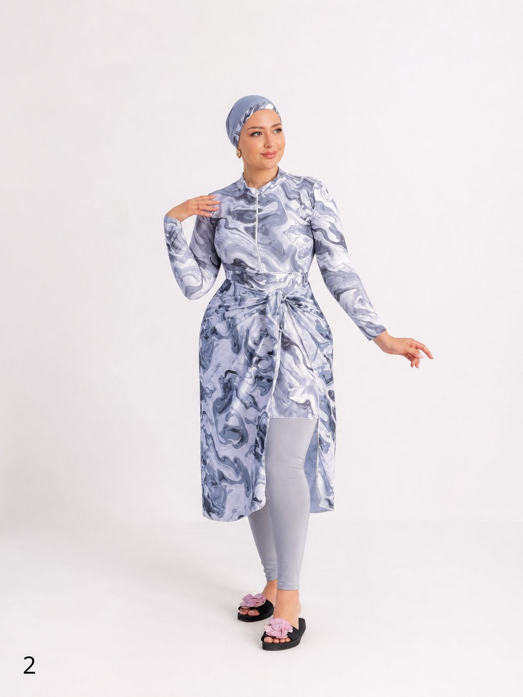 Burkini Femme 4 Pièces Modeste – Maillot de Bain Hijab Élégant avec Cache-Maillot, Pantalon, Haut & Bonnet