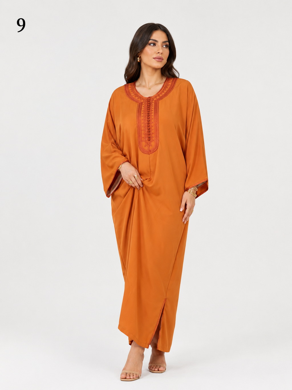 Caftan Femme Moderne en Tissu Roza Première Qualité – Robe Orientale Élégante pour Mariage, Fête et Toutes Occasions