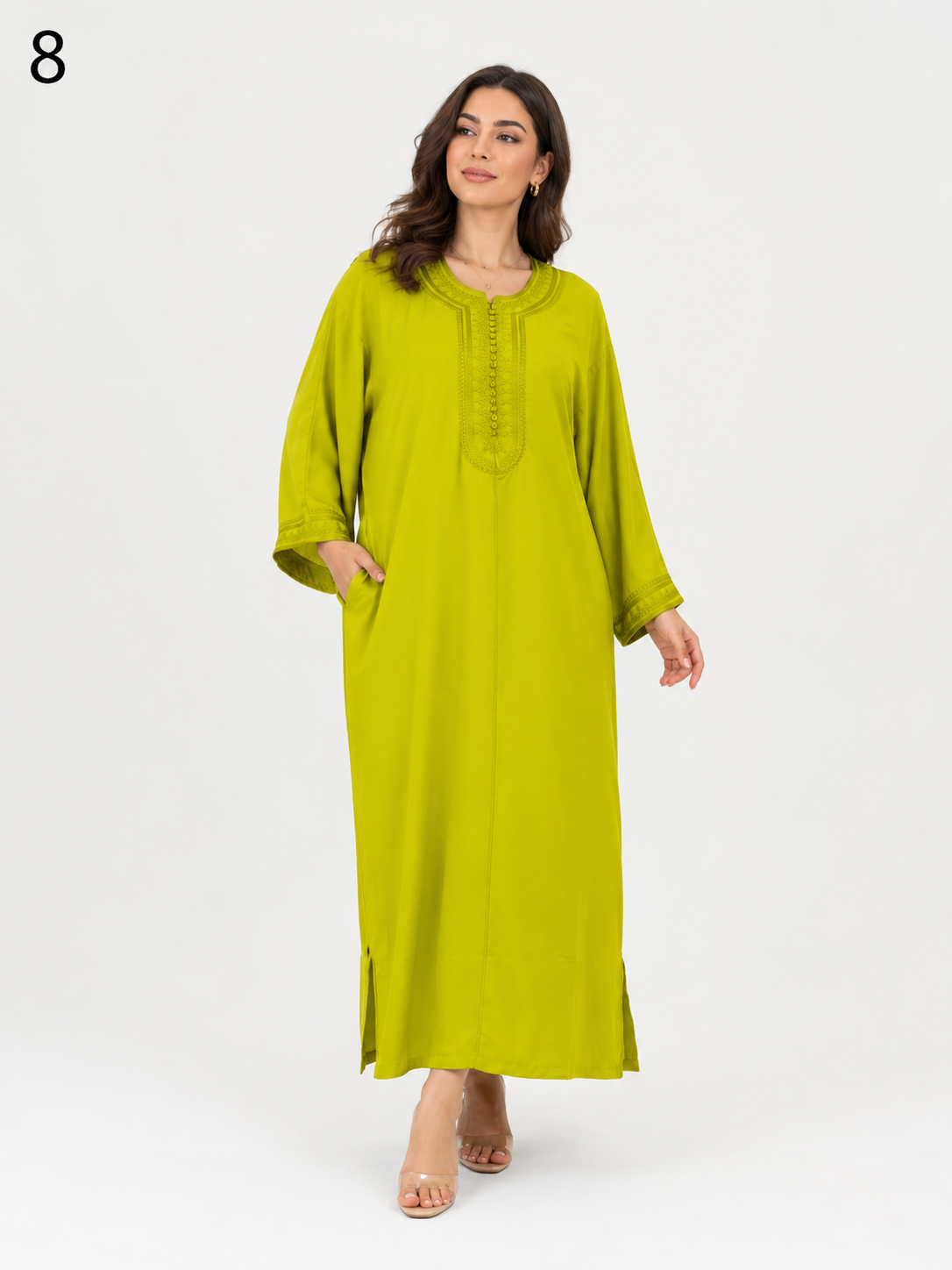 Caftan Femme Moderne en Tissu Roza Première Qualité – Robe Orientale Élégante pour Mariage, Fête et Toutes Occasions