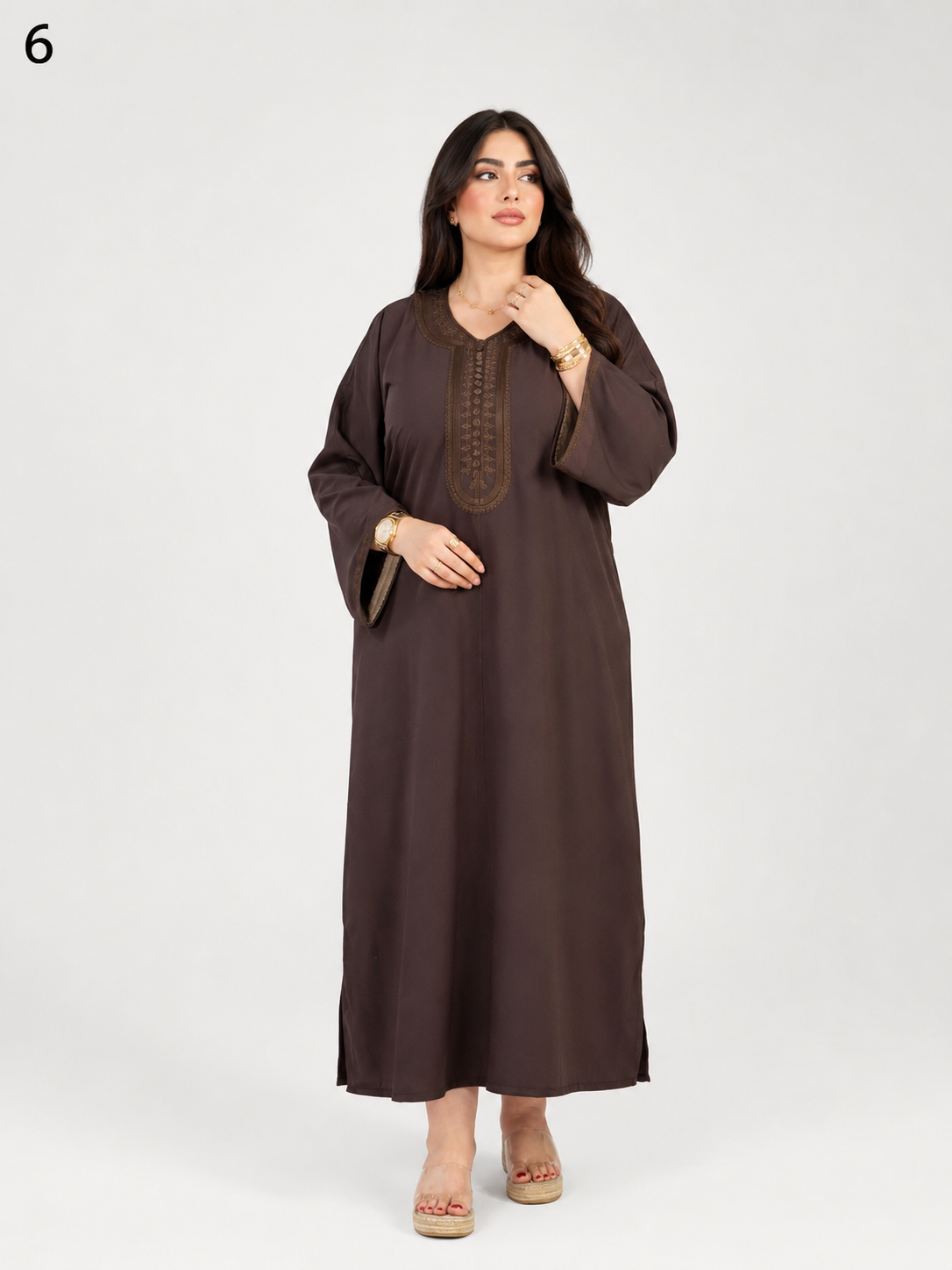 Caftan Femme Moderne en Tissu Roza Première Qualité – Robe Orientale Élégante pour Mariage, Fête et Toutes Occasions