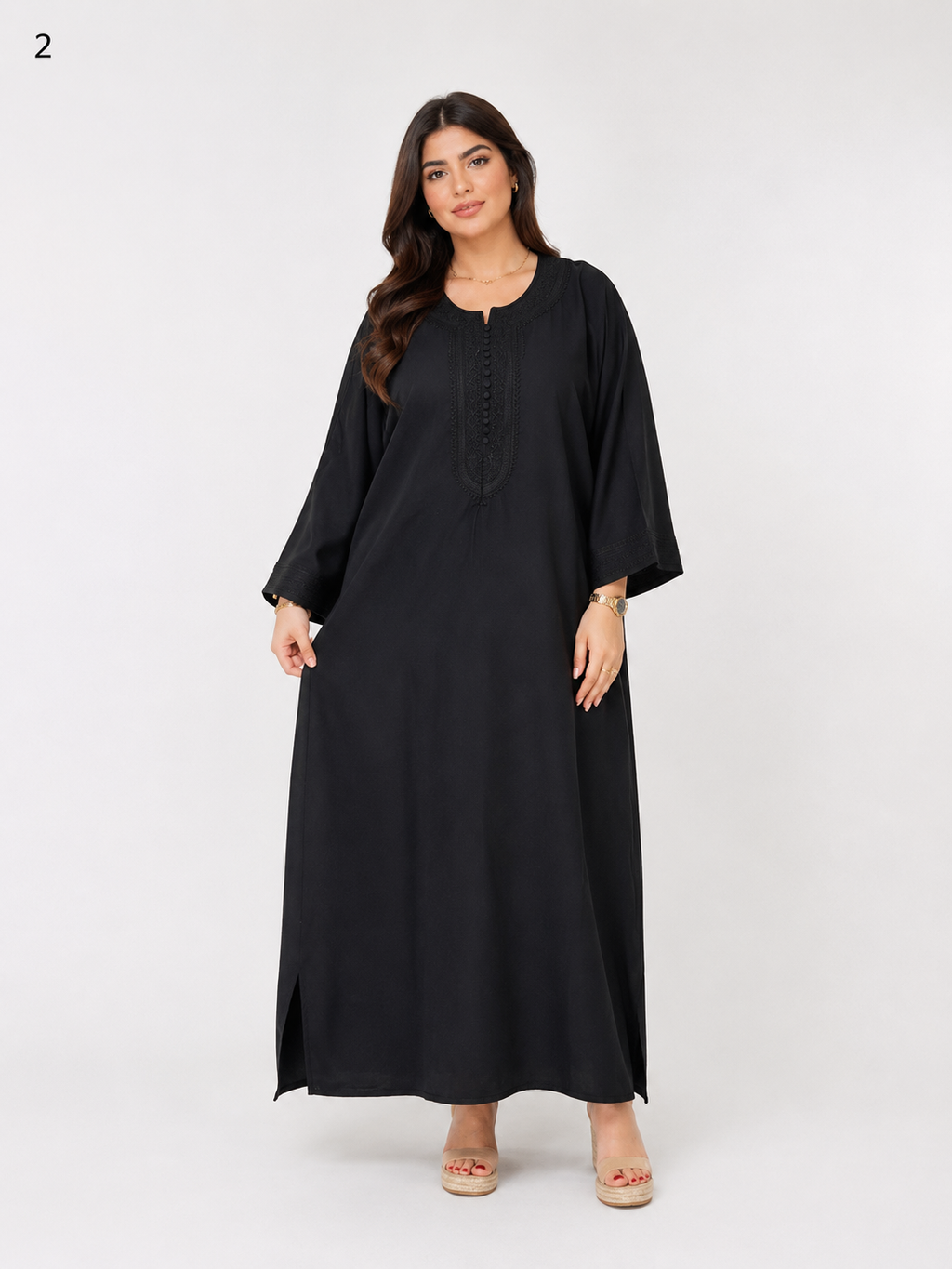 Caftan Femme Moderne en Tissu Roza Première Qualité – Robe Orientale Élégante pour Mariage, Fête et Toutes Occasions