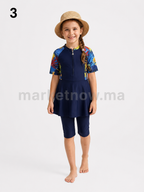 Burkini Fille Élégant Anti-UV – Maillot de Bain Modeste Enfant en Tissu Cyclisme | Tailles 6 à 18 ans